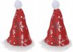 Merkloos / Sans marque Kerstmutsjes 2x stuks mini kerstmutsjes met sneeuwvlokken op clip