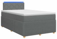 vidaXL Boxspringbed met matras, donkergrijs, 120 x 190 cm, stof