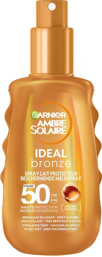 Garnier Ambre Solaire Ideal Bronze Beschermende Mist SPF50+ - beschermt tegen UVB- en UVA-stralen - voor een zongebruind effect - 150 ML