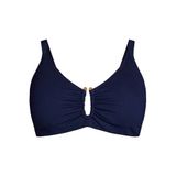 Zizzi voorgevormde bikinitop SLINO met ribstructuur donkerblauw