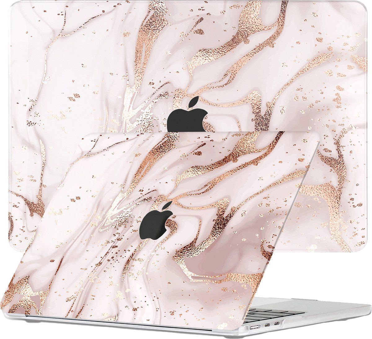 Lunso - Cover hoes - MacBook Air 13 inch M2 (2022) - Marble Vera - Kunststof