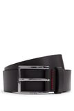 HUGO Leren Riem Geek Sz35 Leather Belt W85 Dark Brown Donkerbruin