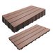 Relaxdays WPC-tegels 6 stuks, 60x30 cm, weerbestendig balkon/terras, kliksysteem, houtlook bruin
