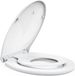 STOREMIC Abattant de WC avec mécanisme de fermeture douce, abattant de WC avec fermeture magnétique, lunette de WC, fermeture rapide, lunette de WC avec charnières réglables, forme O blanc, exécution en plastique