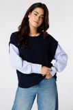 MS Mode Trui Trui met contrasterende blouse mouwen