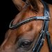 Imperial Riding IRHClincher Hoofdband van leer met metalen clincher en glazen strass-steentjes, stiftsluiting, zwart, kob