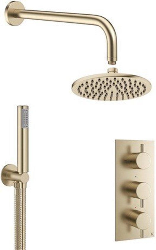 Crosswater MPRO Inbouw Regendoucheset - 20cm Hoofddouche - Messing Geborsteld