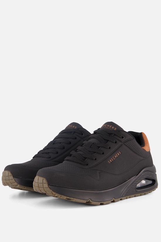 Skechers Uno - Suited On Air Heren Sneakers - Zwart