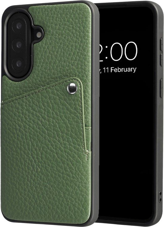 Selencia Hoesje - Geschikt voor Samsung Galaxy A57 (5G) - Backcover met Pashouder - Sage Green