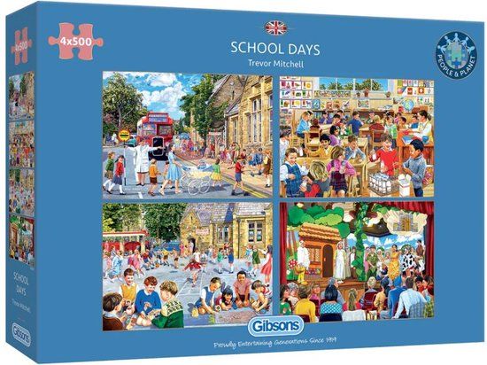 Gibsons School Days Puzzles (4 x 500 pieces)