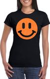 Bellatio Decorations Verkleed shirt dames - Smile / Emoticon - zwart - carnaval/foute party - feestkleding XXL