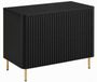 3xE living Meuble sous-vasque 80 cm, noir, pieds dorés, Linea