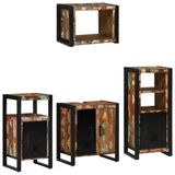 vidaXL Meuble de salle de bain 4 pièces multicolore et noir
