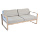 Bellevie Canapé 2 Places Gris Flanelle en Aluminium