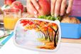 MuchoWow Broodtrommel Blauw - Lunchbox - Brooddoos - Schilderij - Herfst - Bomen - Water - Olieverf - 18x12x6 cm - Kinderen - Jongen