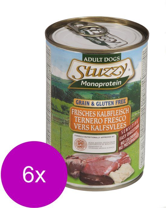Stuzzy Blik Adult 400 g - Hondenvoer - 6 x Kalfsvlees
