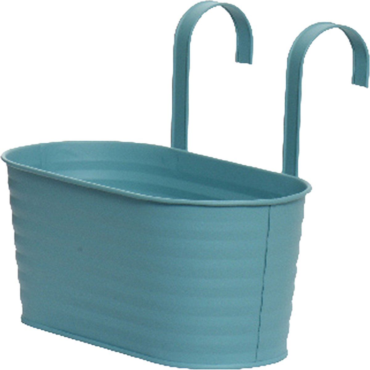 Decoris Bloembak ophangbaar - zink - 32 x 16 cm - blauw