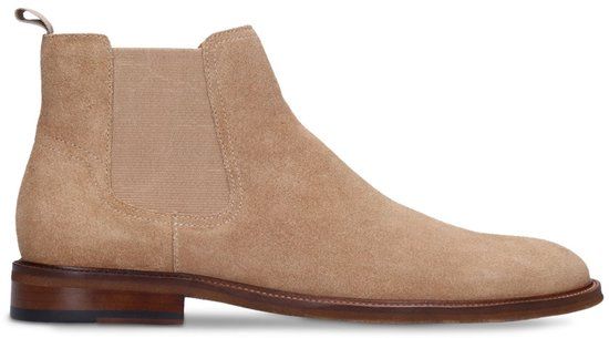 Manfield - Heren - Taupe suède chelsea boots - Maat 46