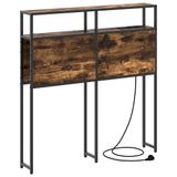 vidaXL - Tête de lit de rangement - Fumé - chêne - Traité - bois
