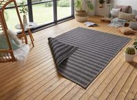 Tapeso Design binnen & buiten vloerkleed Delilia - grijs/antraciet 120x170 cm