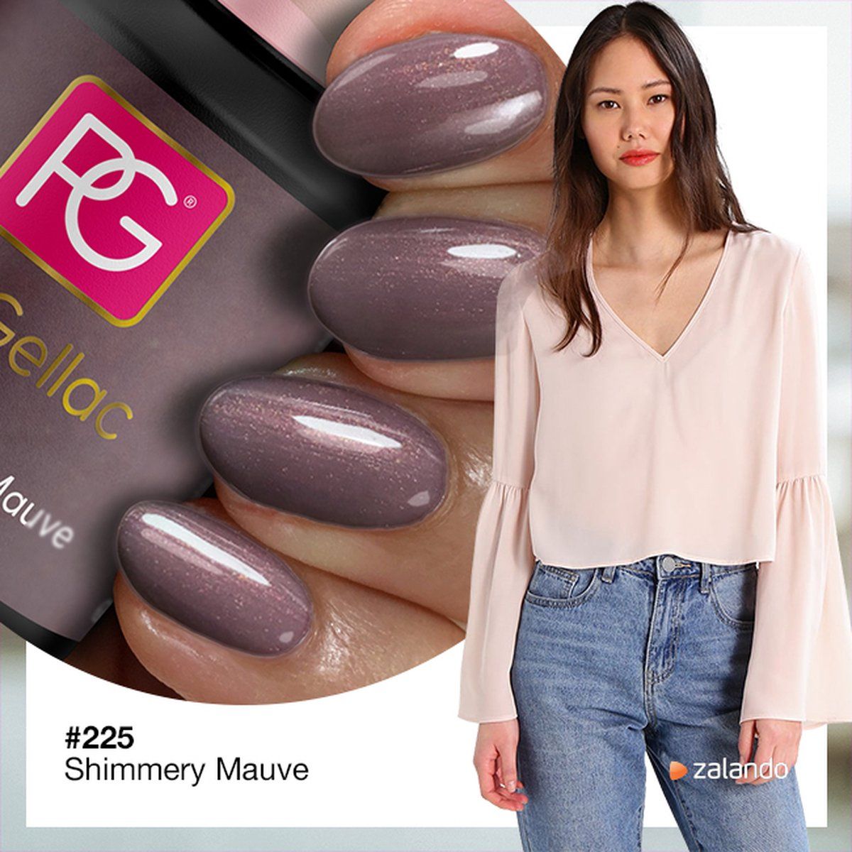 Pink Gellac Gel Nagellak Kleur 225 Shimmery Mauve - 8718719683255