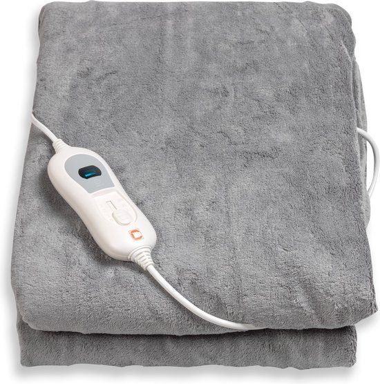 Cresta Care Elektrische Knuffeldeken - 180x130cm - Grijs - 120W - Met Timer