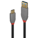 LINDY 36911 USB-kabel 1m zwart, grijs