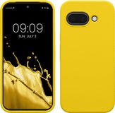 kwmobile telefoonhoesje geschikt voor Google Pixel 9a - Hoesje met siliconen coating - Smartphone case in stralend geel