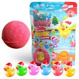 ZIMPLI Grande bombe de bain, surprise, canard de Noël, 1 sur 6 jouets à collectionner, jouet de bain pour enfants