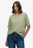 Superdry Studios T-shirt met verlaagde schouders Dames Dusty Sage Katoen/Lyocell