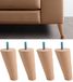 IPEA Poten voor meubels en banken 12 cm hoog van hout [compatibel met IKEA meubels] - Made in Italy - gekanteld met kegelvorm - schroef M8 - set met 4 poten voor kasten, fauteuils en bed - lichte kleur