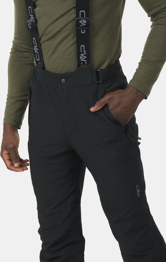 CMP Men's Ski Pants / Salopette Softshell Black - Size 46