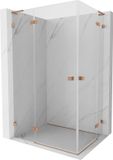 Mexen Lunar L Duo douchecabine scharnierend links 105 x 95 cm, transparant, geborsteld koper