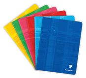 Clairefontaine 637551AMZC Pak met 5 Geniete Schriften - 17x22 cm - 48 Pagina's Grote Ruitjes - Wit Papier 90 g - Omslag Gecoat Karton - Willekeurige Kleuren