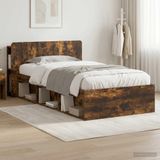 Maison Exclusive - Cadre de lit avec rangement, chêne fumé, 75 x 190 cm