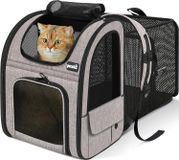 Merkloos Opvouwbare reistas voor katten en kleine honden met uitschuifbaar vak, draagvermogen 8 kg