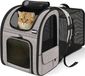 Merkloos Opvouwbare reistas voor katten en kleine honden met uitschuifbaar vak, draagvermogen 8 kg