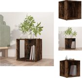 vidaXL Bijzettafel 33x33x34,5 cm bewerkt hout gerookt eikenkleurig