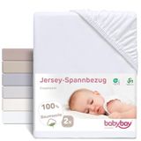 babybay Jersey hoeslaken dubbelpak wit