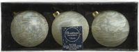 Decoris Boules de Noël - 9x pièces - laiton blanc avec or - 8 cm - verre