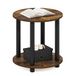 Furinno Turn-N-Tube 2-laags ronde houten bijzettafel, Amber Pine