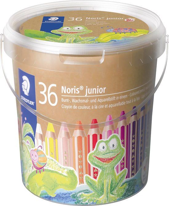 STAEDTLER Noris Junior 3-in-1 Kleurpotloden - Class Pack 36 stuks - 18 kleuren