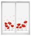 Bol 2 rouleaux imprimé, 60x150 cm, translucide, avec un imprimé floral (coquelicot)