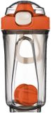 Ibenzoa® Shaker à protéines pratique avec boule mélangeuse pour le fitness et les activités de plein air, 500 ml, Orange