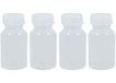4 mikken 4 x flessen met brede hals van transparante kunststof, 100 ml