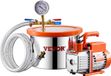 VEVOR Vacuümkamer van 1,5 gallon, met een eenfasige pomp van 3,5 CFM en een ontgassingskamer