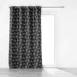 Douceur d'intérieur Gordijn met ogen, 140 x 260 cm, zwart, jacquard, Floriani