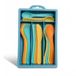 alldoro 60424 Bestekset in doos, 17-delige set, voor kinderkeukens, van kunststof tarwestro-mengsel, ecofriendly