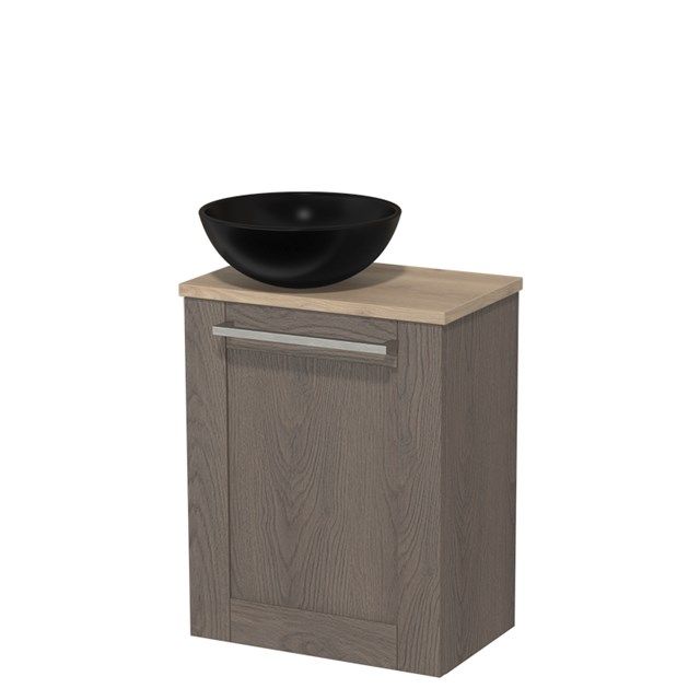 Maxaro Modulo Toiletmeubel - 41 cm - Donkerbruin Eiken Kader - Lichtbruin Eiken Blad