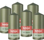 Bolsius - Gladde Stompkaarsen - 6 Stuks - Groen - 13 cm - 43 Branduren